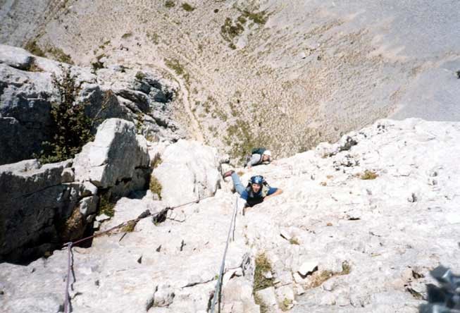 Antoine et Aurélien dans la voie des Etudiants au Mont Aiguille
