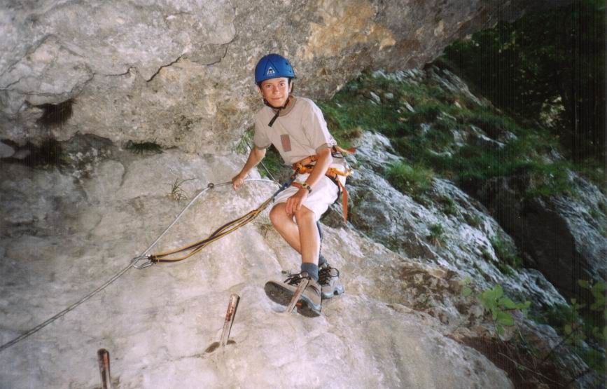 Emeric dans la "cheminée du Peney"