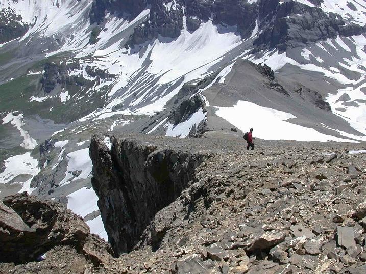 Haute Cime - vue sur la face Sud depuis le sommet