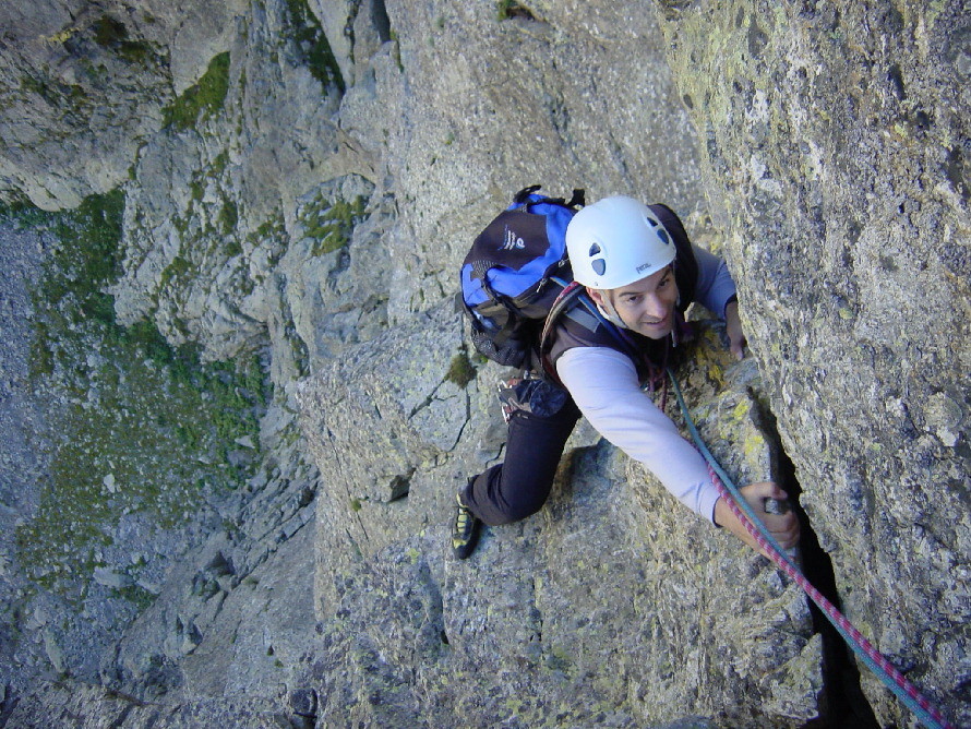 Sortie de L4 de l'arête N-O du Petit Cayre de la Madone