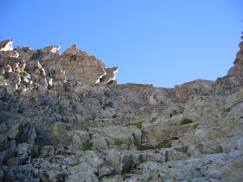 Couloir sous la brêche entre les dents 1 et 2