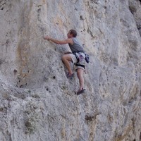 Boris dans "Lestrygon" au secteur Odyssey, Kalymnos.