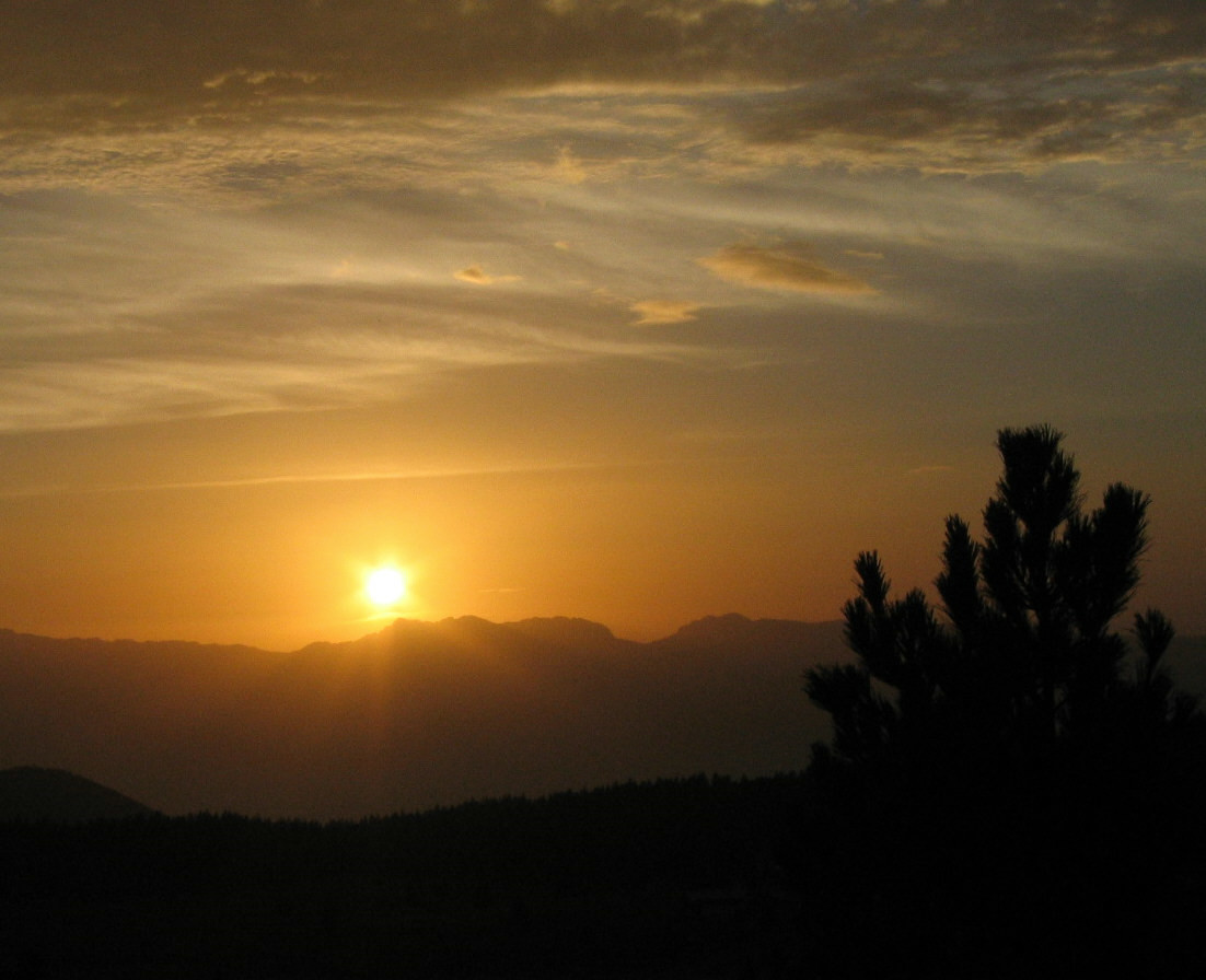 Sortie au couché de soleil