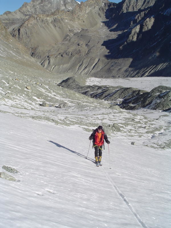 montée du haut glacier d'Arolla