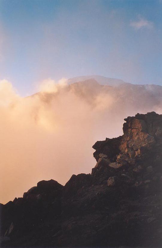 coucher de soleil sur le Kili depuis le camp de Barafu
