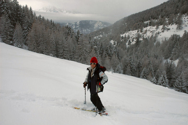 Irene mentre sale allo Zerbion
