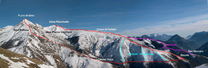 Itinerari al P. di Gino e alla Cima Pianchette ( val Cavargna )