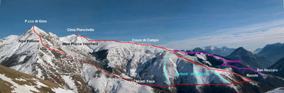 Itinerari al P. di Gino e alla Cima Pianchette ( val Cavargna ) Itinerari al P. di Gino e alla Cima Pianchette ( val Cavargna )