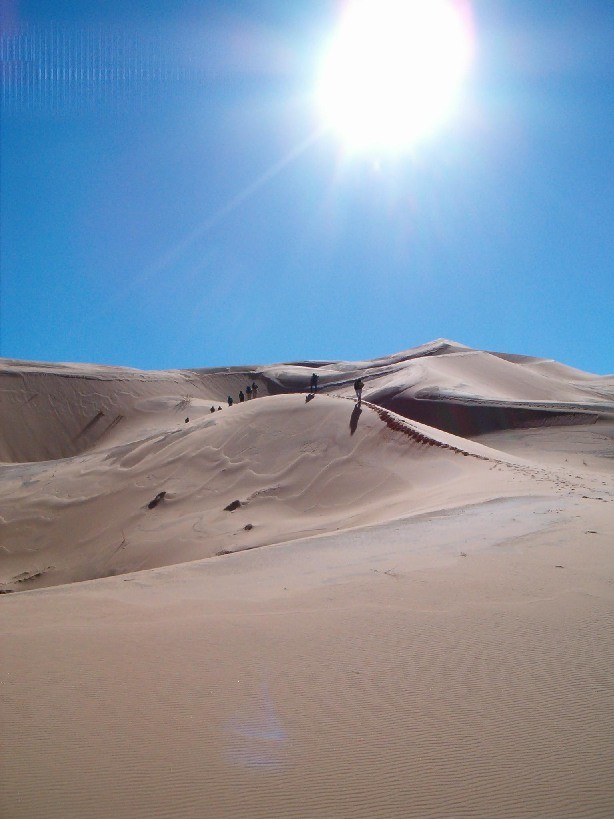 Progression dans les dunes