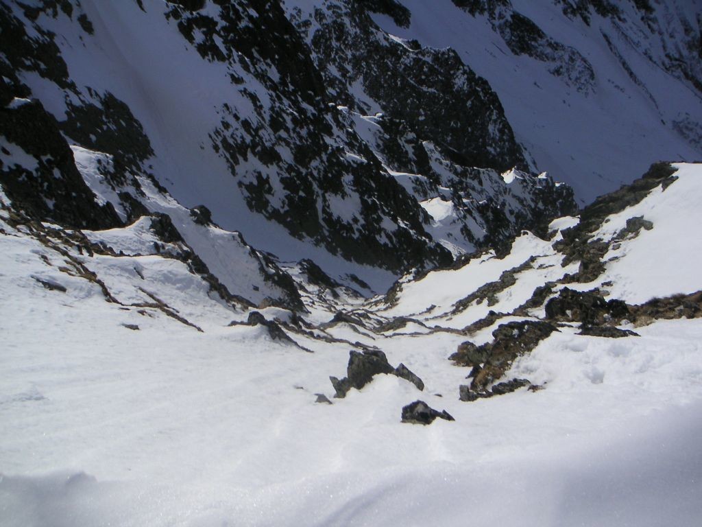 Les pentes de sortie vue du sommet