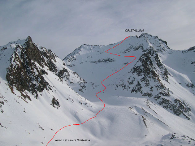 Schizzo itinerario alla Cristallina - val Bedretto