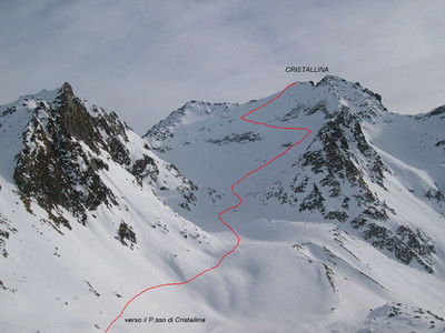 Schizzo itinerario alla Cristallina  - val Bedretto