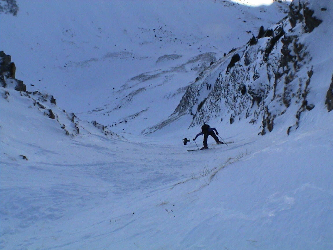 Couloir de sortie près du sommet
