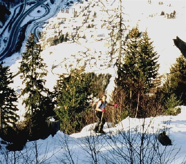 Daniela in salita nel bosco