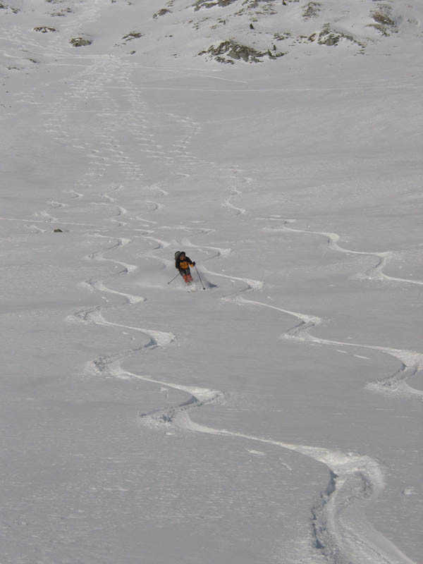 Vincent dans la poudre du Bäderhorn