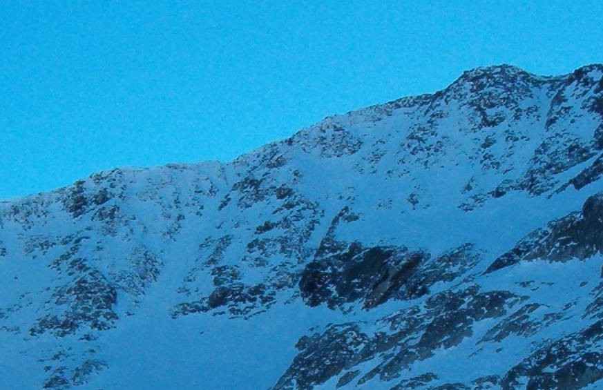 Rocher Blanc, les couloirs