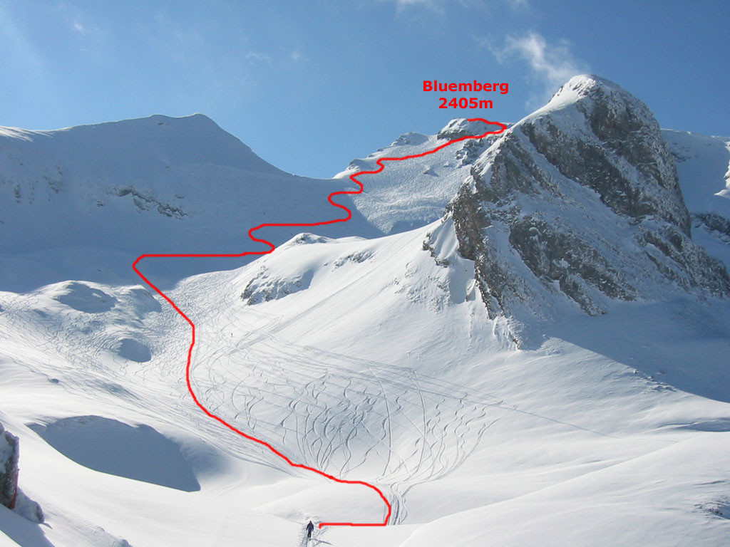 Discesa dal Bluemberg su Mothatal