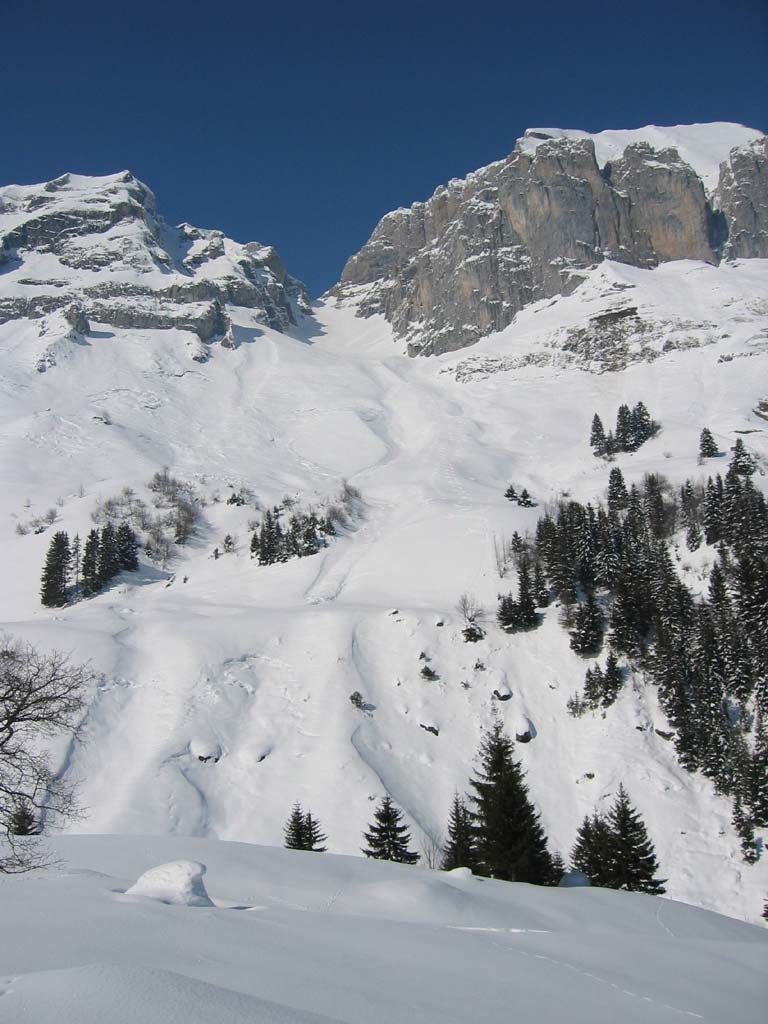 Couloir de Doran, vu du refuge Doran