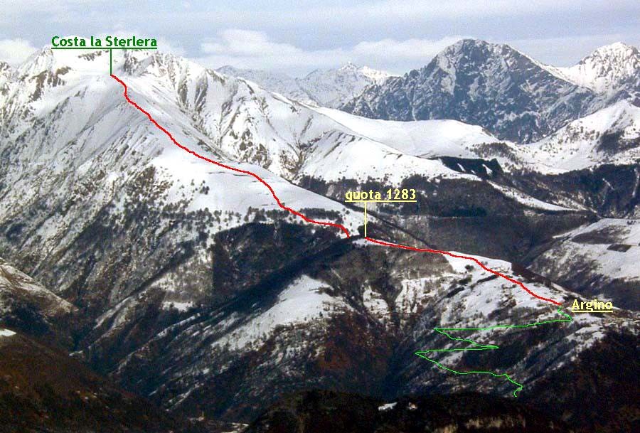 L'itinerario alla Sterlera.