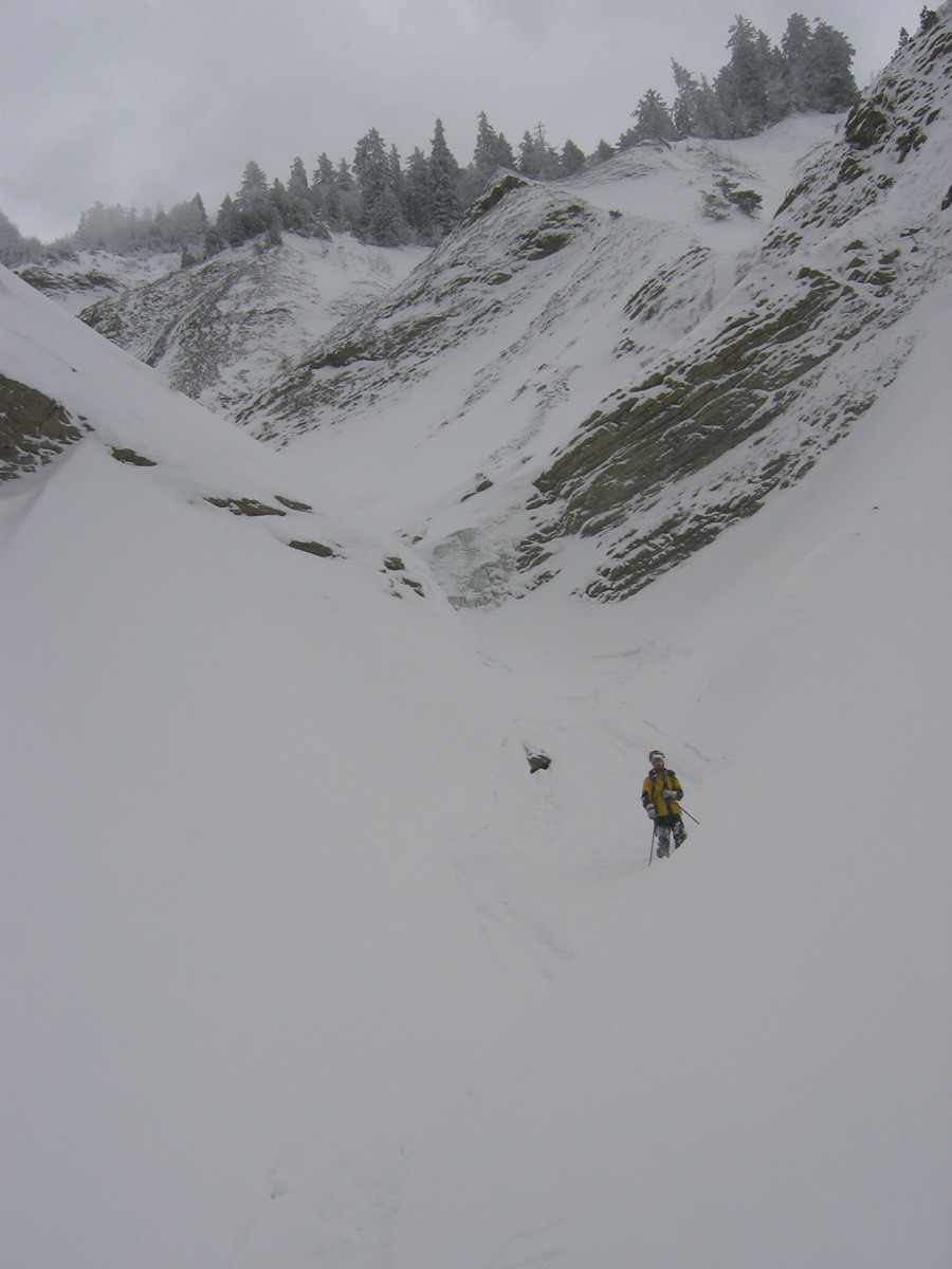 Sortie du grand ravin à Chamechaude