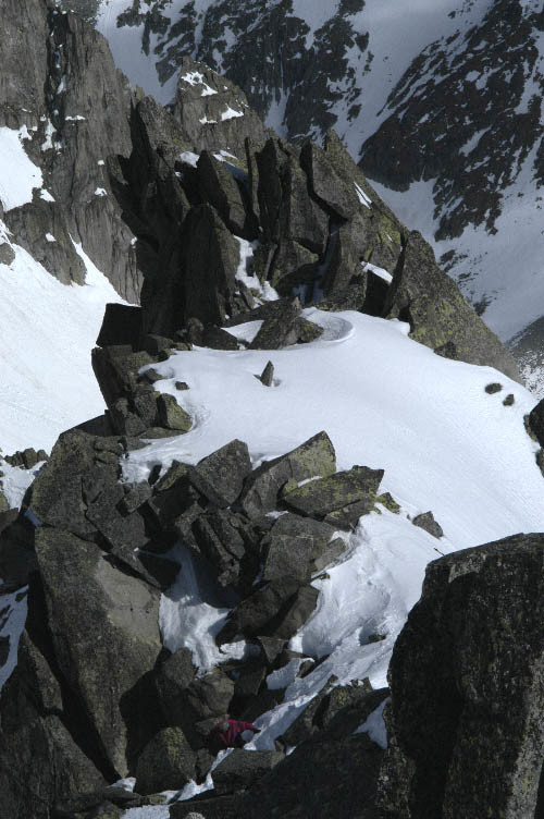 Ultimi metri verso la vetta del Piz Tiarms