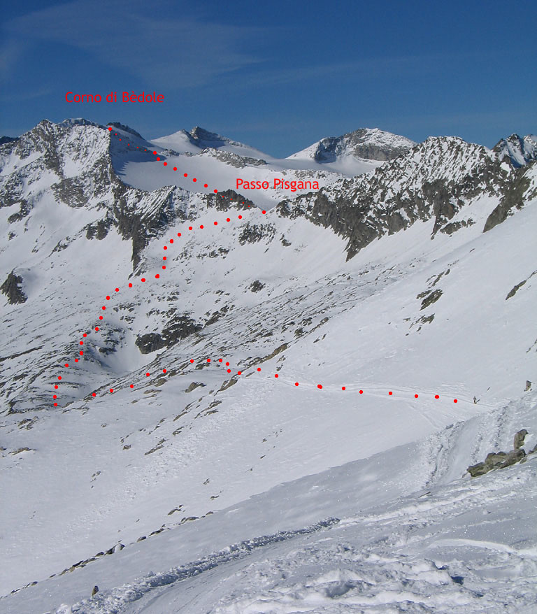 Il Passo del Pisgana dal Passo Presena