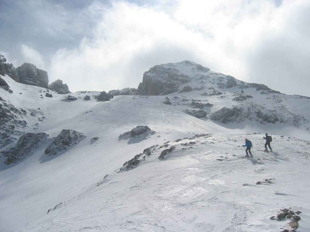 discesa sopra il rifugio Franchetti