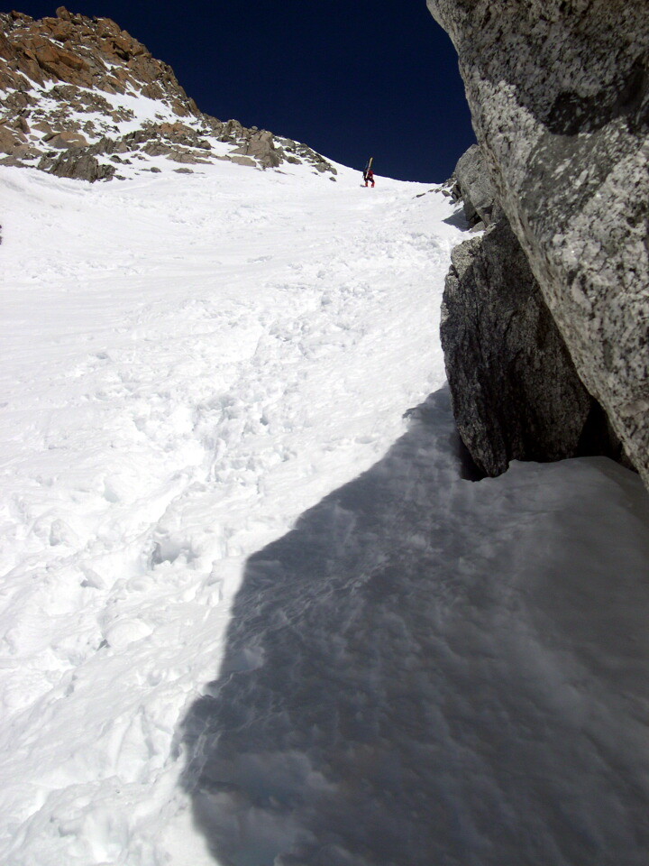 Salendo verso la vetta dell' Aiguille d' Argentiere