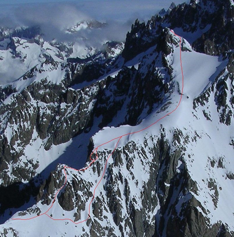 Pic Coolidge, voie normale par le col de la Temple
