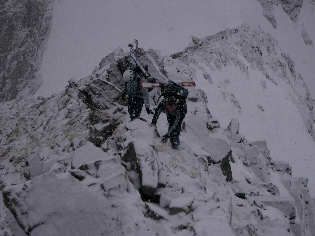 L'arête au dessus de la brèche du Vallorin