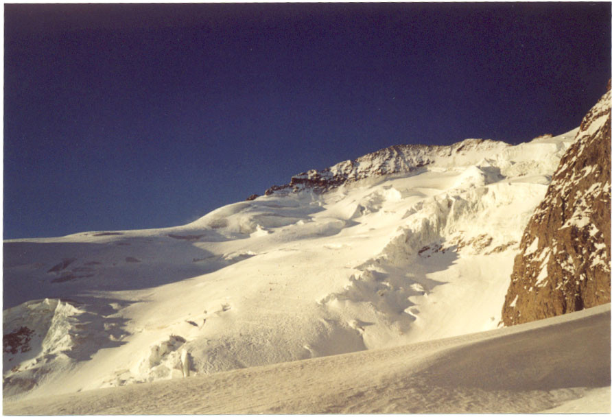 vue sur la voie normale du col des Ecrins