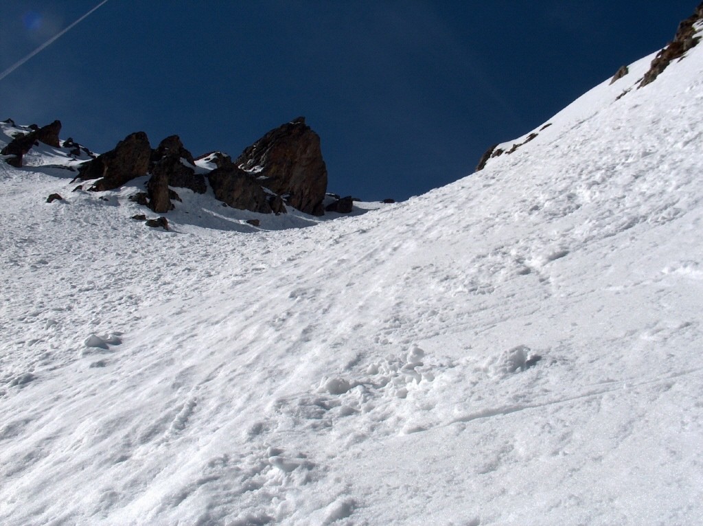 Partie haute du couloir N de la Selle des Grandes Côtes.