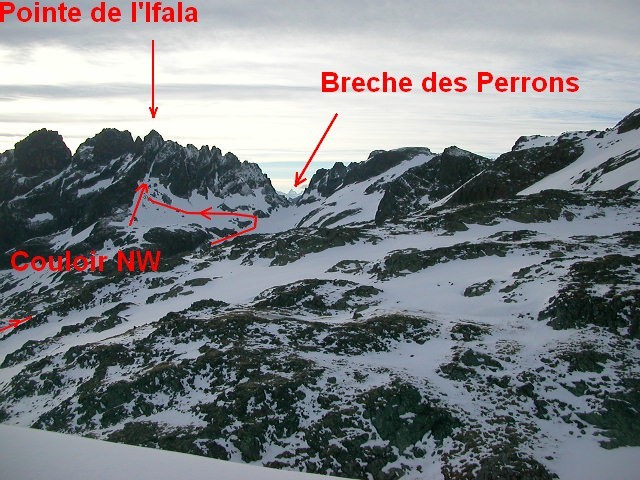 Pointe de l'Ifala , couloir NW