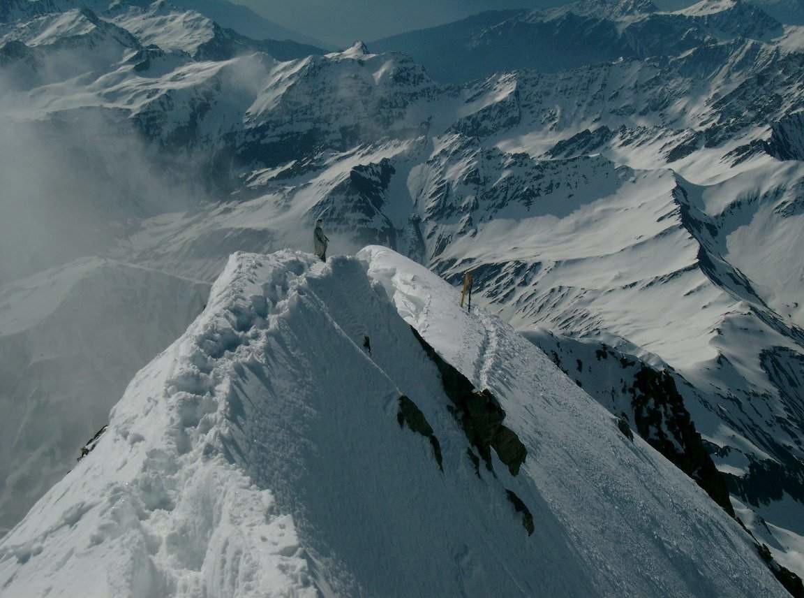 Vue du sommet du Dolent vers le sud