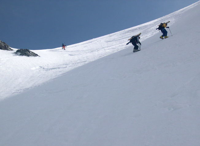 Uscita del couloir d'Annibal al Mont Velan