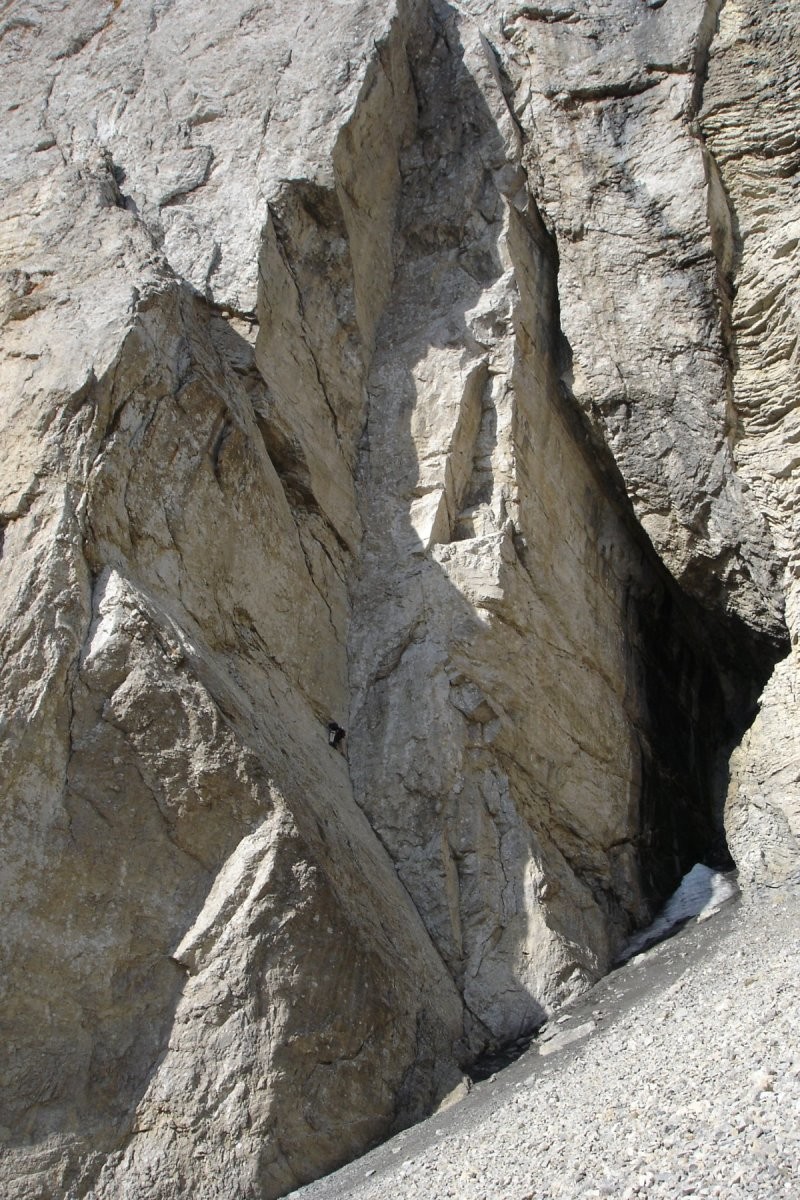 Départ de la voie Desmaison au Pic de Bure