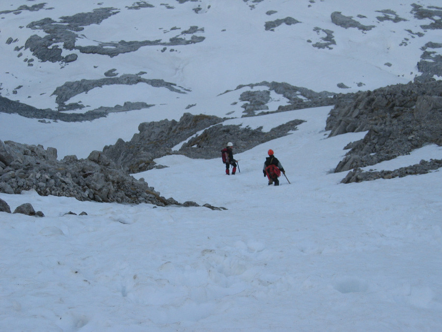Descente, sur le 2ieme névé