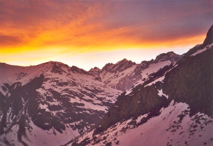 Coucher de soleil, refuge de Chabournéou