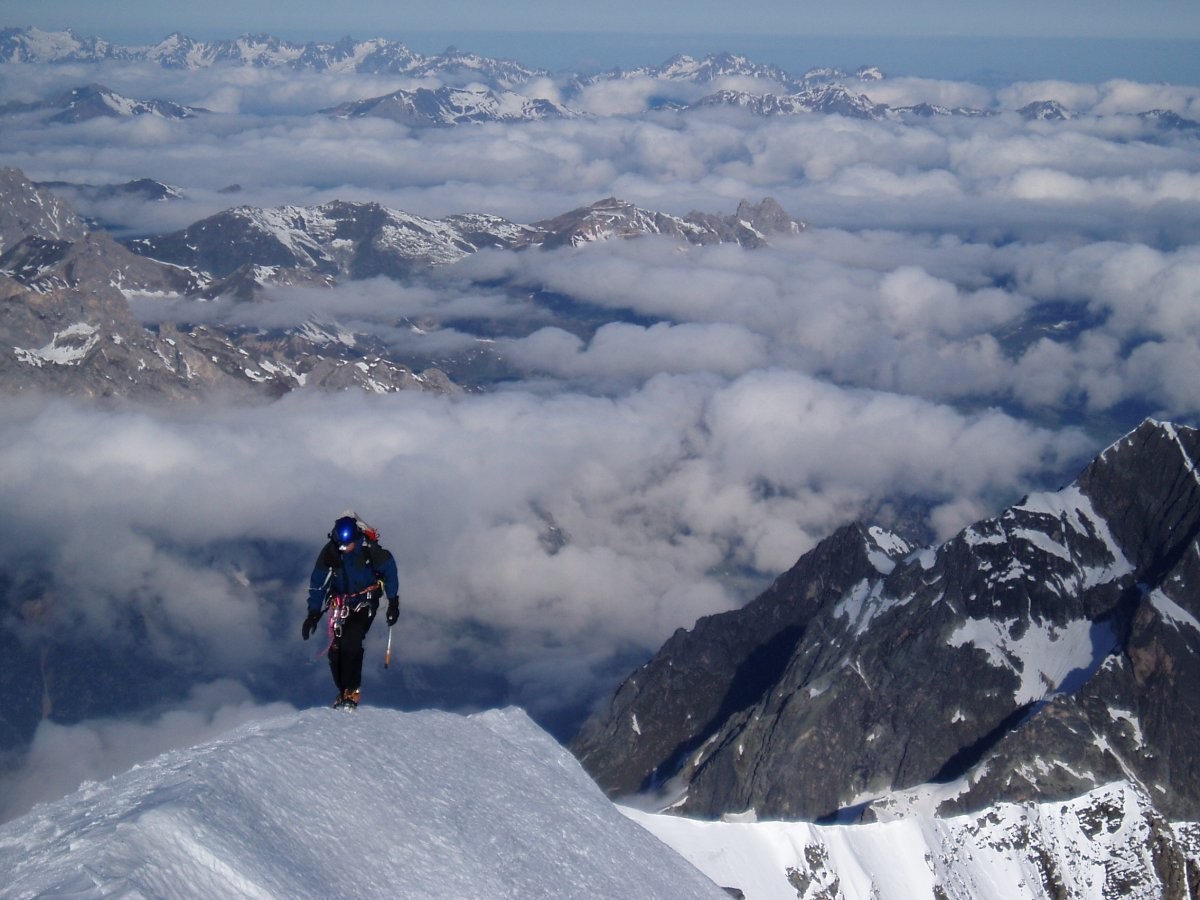 Sur l'arête sommitale de la Grande Casse juste sous le sommet.
