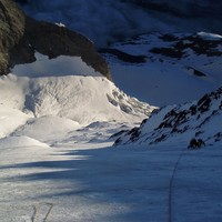 Vue d'ensemble du couloir des Italiens 60 m sous la sortie.