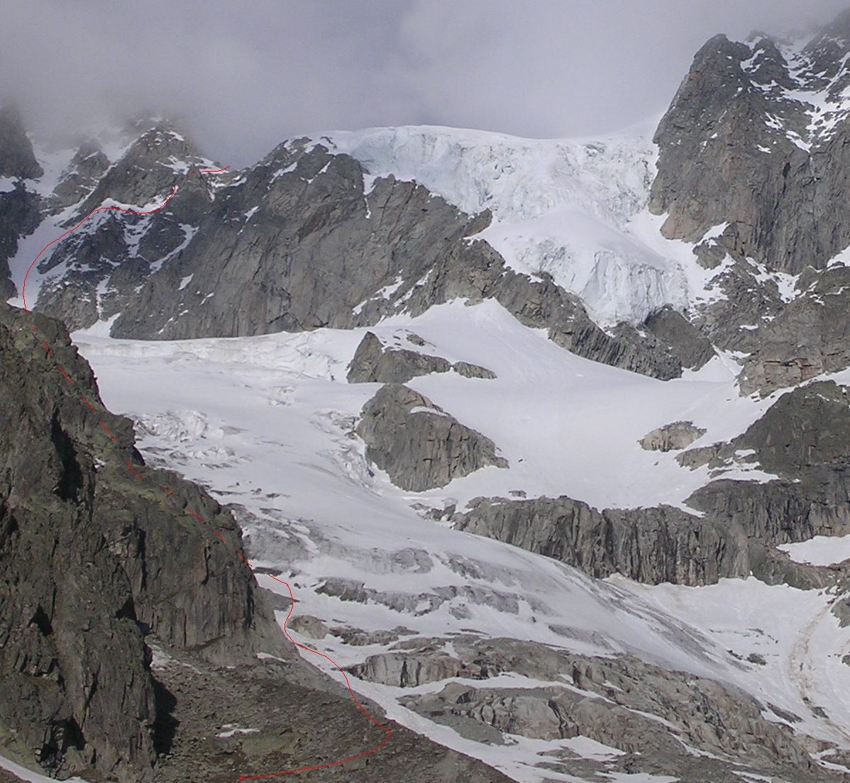 Aiguille de l'Eboulement, voie de descente