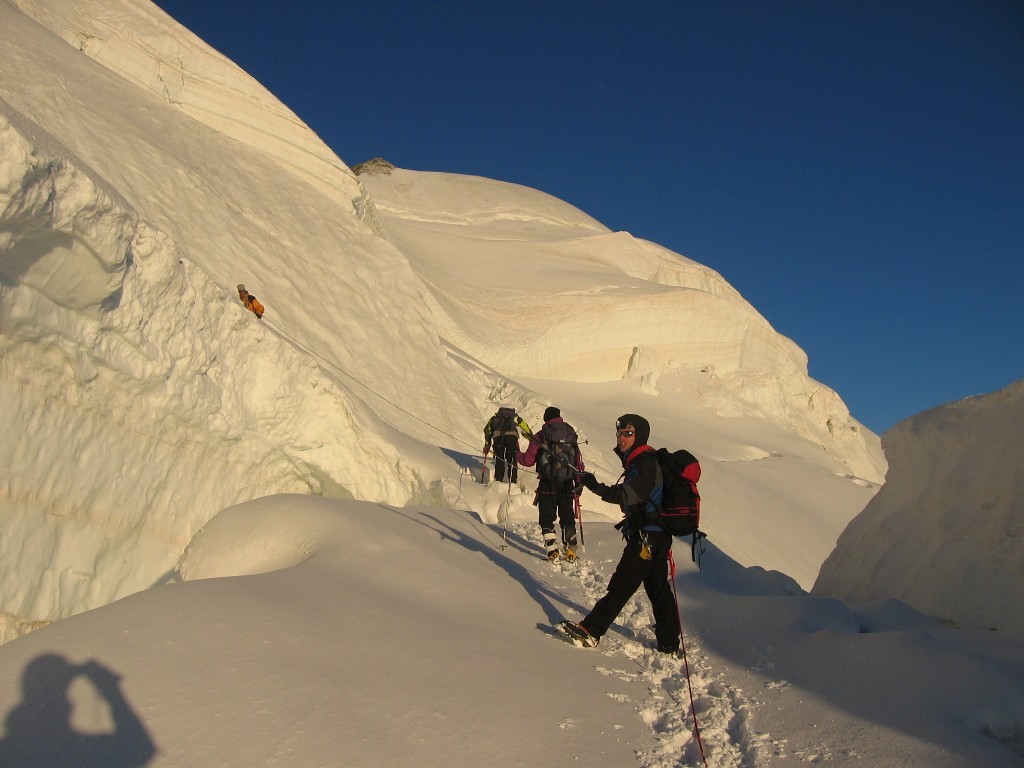 passage d'un pont de neige