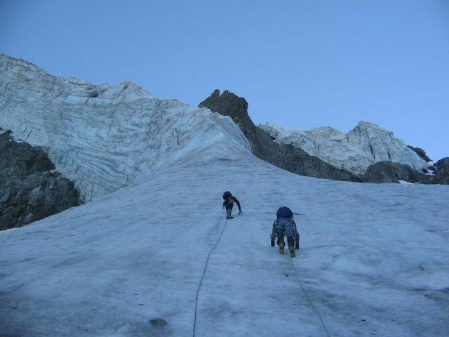 Gioberney, départ de la voie du mur de glace