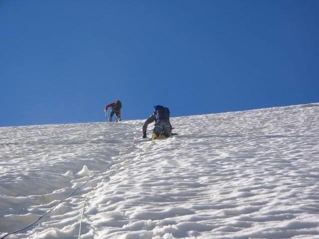 Gioberney, neige pourrie avec de la glace vive dessous