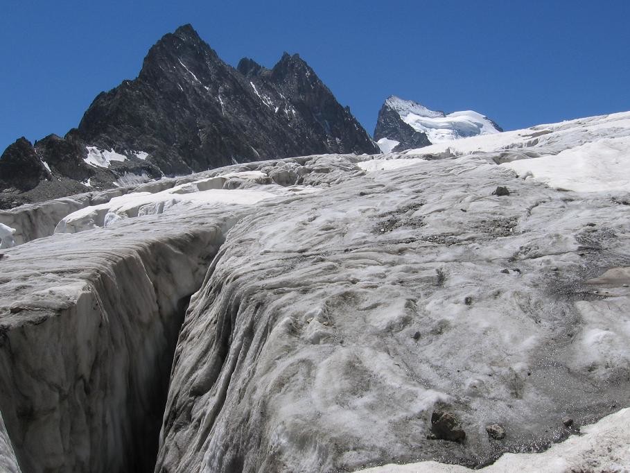 Crevasses sur le Glacier Blanc