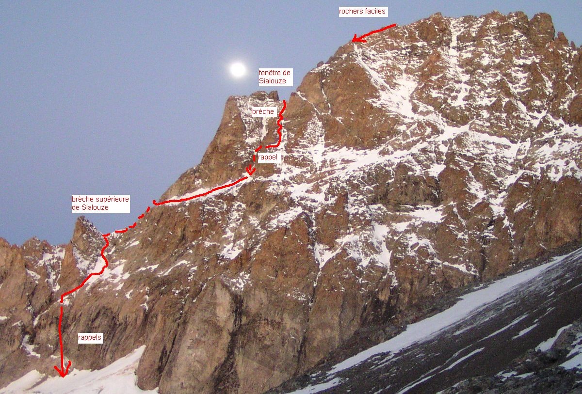 Pic sans Nom, descente