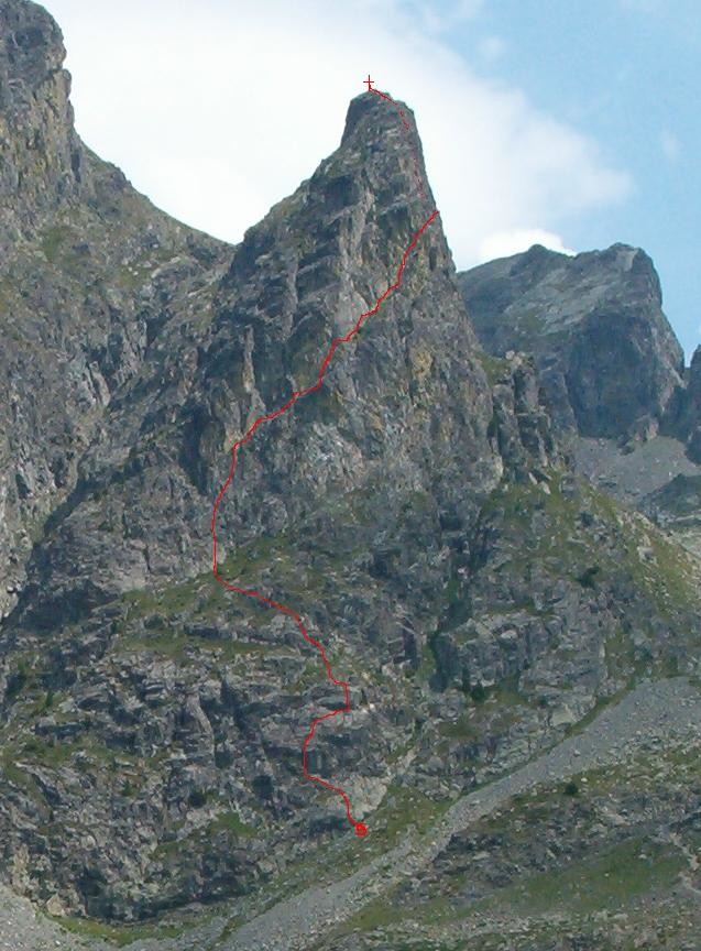 Les vacances de Chloe : croquis des méandres. L'itinéraire suit la piste rouge.
