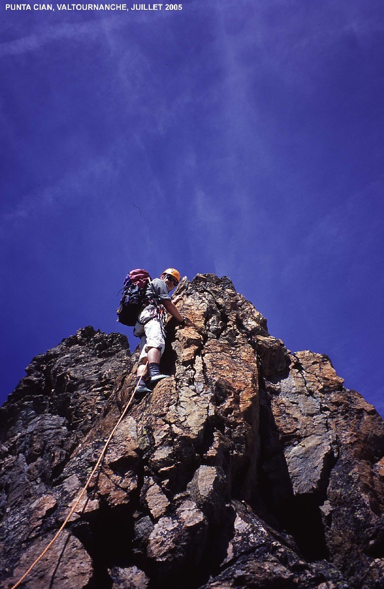 Arête Rey, Raphael dans la partie supérieure