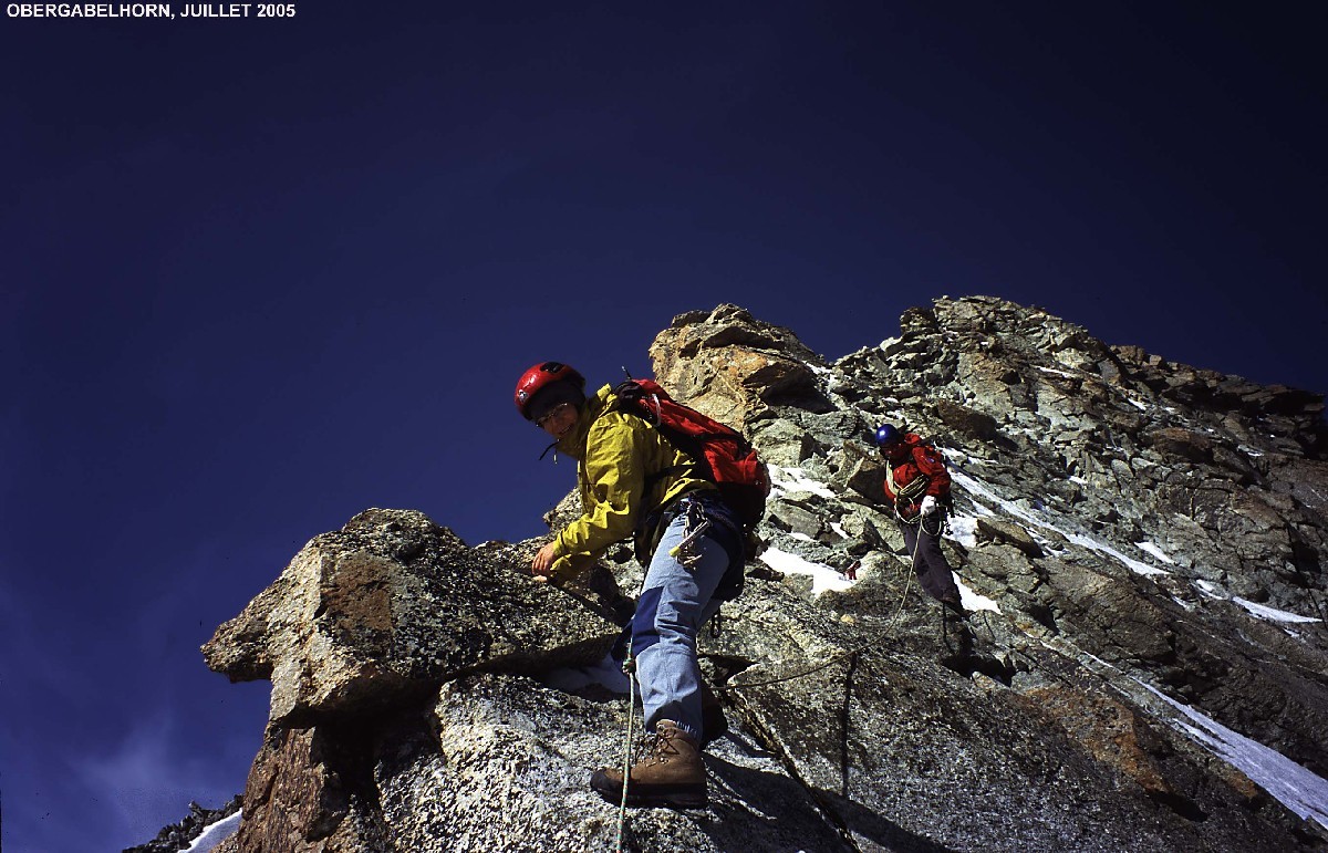 Descente de l'Obergabelhorn vers la Wellenkuppe