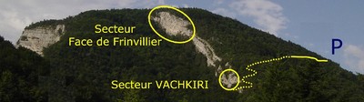 Accès au secteur "VACHKIRI" à Plagne, Suisse. Accès au secteur "VACHKIRI" à Plagne, Suisse.